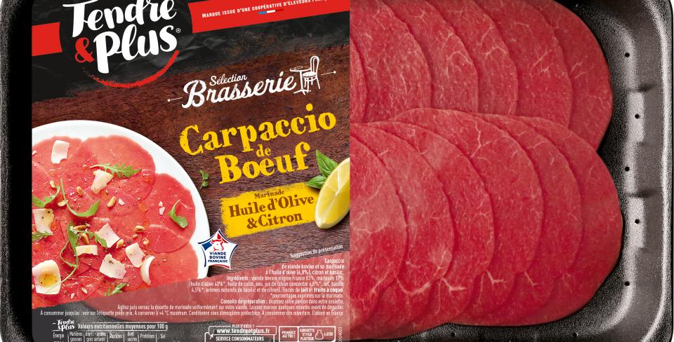 Carpaccio de bœuf marinade huile d'olive citron