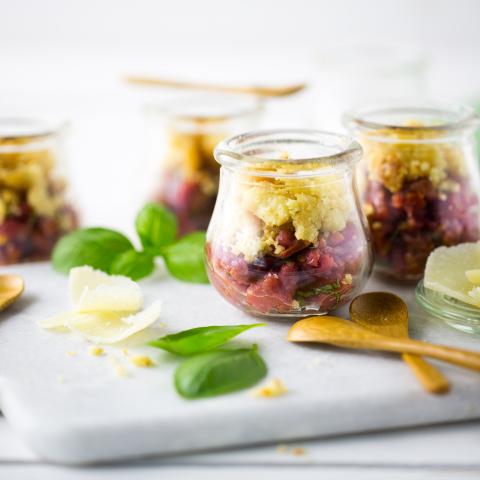 Tartare de bœuf provencale parmesan