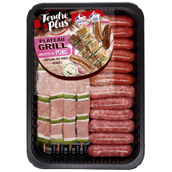Plateau grill brochettes de porc