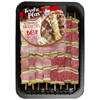 Assortiment brochettes de bœuf & porc