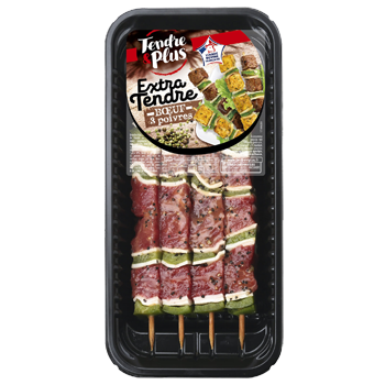 Brochettes de Bœuf extra-tendres marinées au poivre