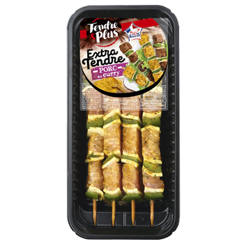 Brochettes de Porc extra-tendres marinées au curry