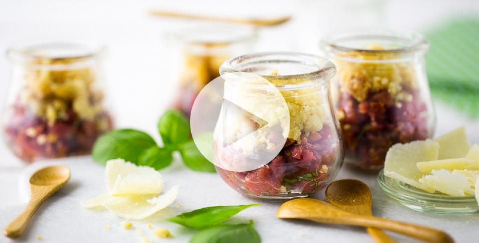 Recette Tartare de Bœuf à la Provençale, Croquant de Parmesan