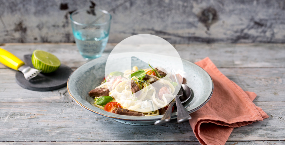 Recette Linguines aux fines tranches de bœuf