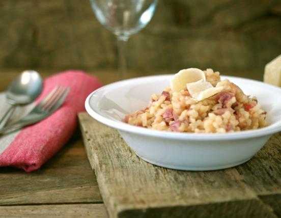 Risotto de jarret de porc cuit