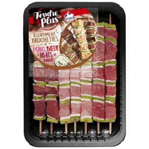 Assortiment brochettes de porc, bœuf & abats de bœuf