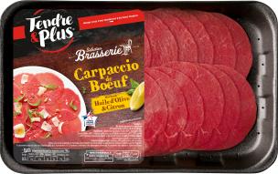 Carpaccio de bœuf marinade huile d'olive citron