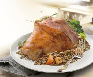 Recette Jambonneau de Porc aux Lentilles Vertes