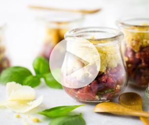 Recette Tartare de Bœuf à la Provençale, Croquant de Parmesan