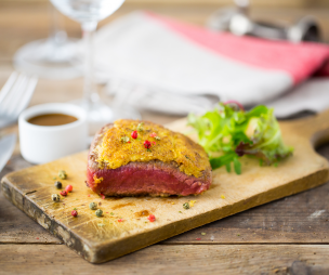 Recette Pavé de bœuf, croûte de moutarde