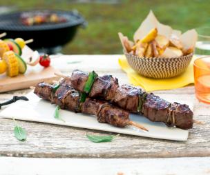 Recette Duo de brochettes et potatoes